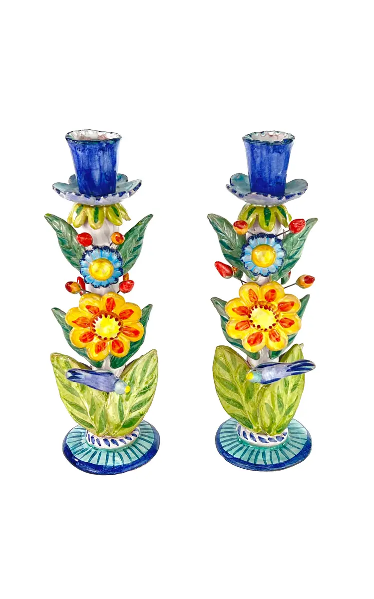 Liz Lauter Exclusive Set-of-Two Garden Candlestick Holders - Multi | Thumbnail 4