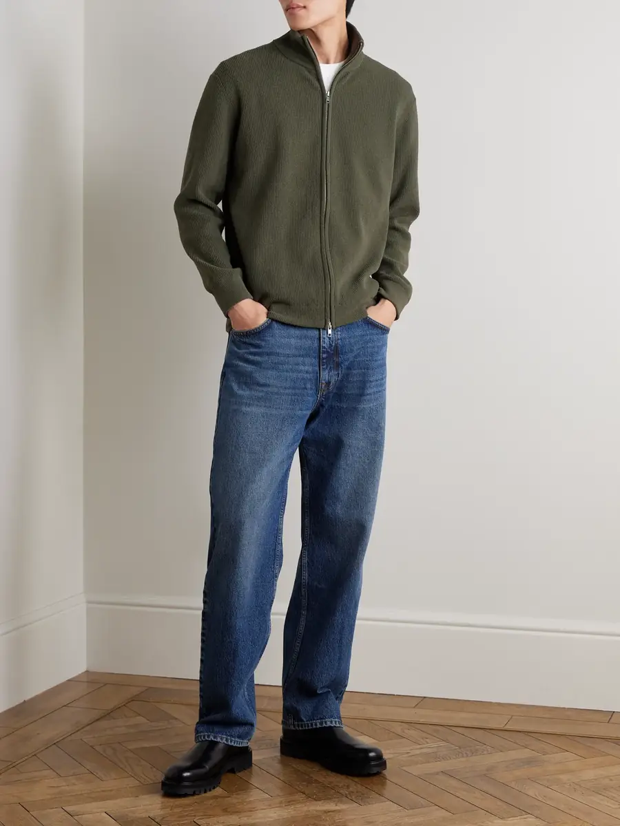 NN07 Danny 6429 Ribbed Bouclé Zip-Up Cardigan - Men | Thumbnail 2 NN07 Danny 6429 Ribbed Bouclé Zip-Up Cardigan - Men | Thumbnail 2
