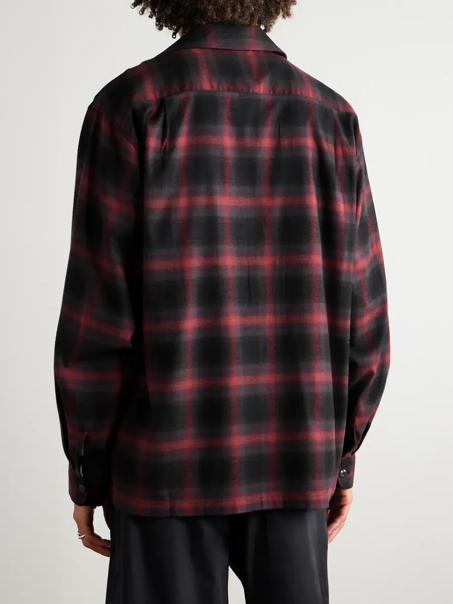KAPITAL Camp-Collar Checked Cotton-Blend Flannel Shirt - Men | Thumbnail 4 KAPITAL Camp-Collar Checked Cotton-Blend Flannel Shirt - Men | Thumbnail 4