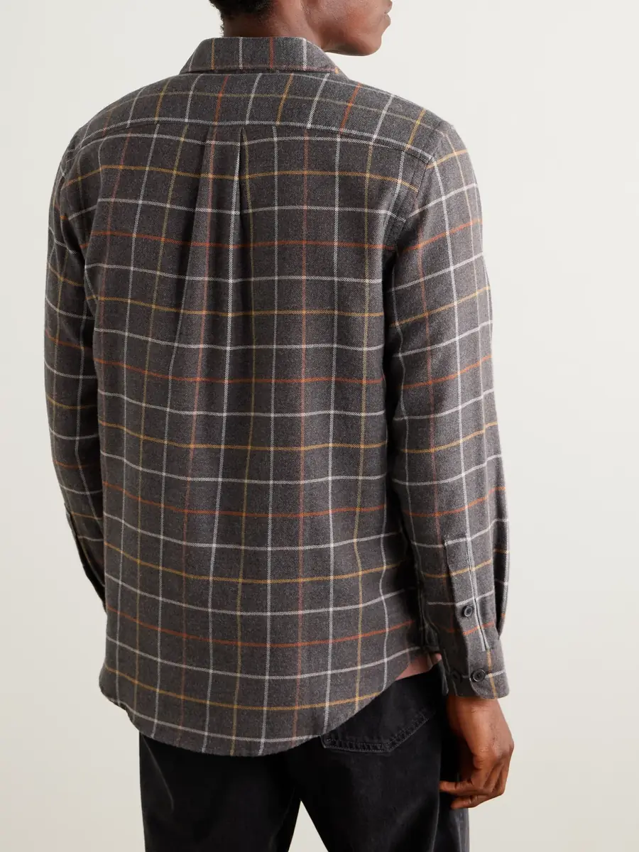 Portuguese Flannel Log Checked Organic Cotton-Flannel Shirt - Men | Thumbnail 3 Portuguese Flannel Log Checked Organic Cotton-Flannel Shirt - Men | Thumbnail 3