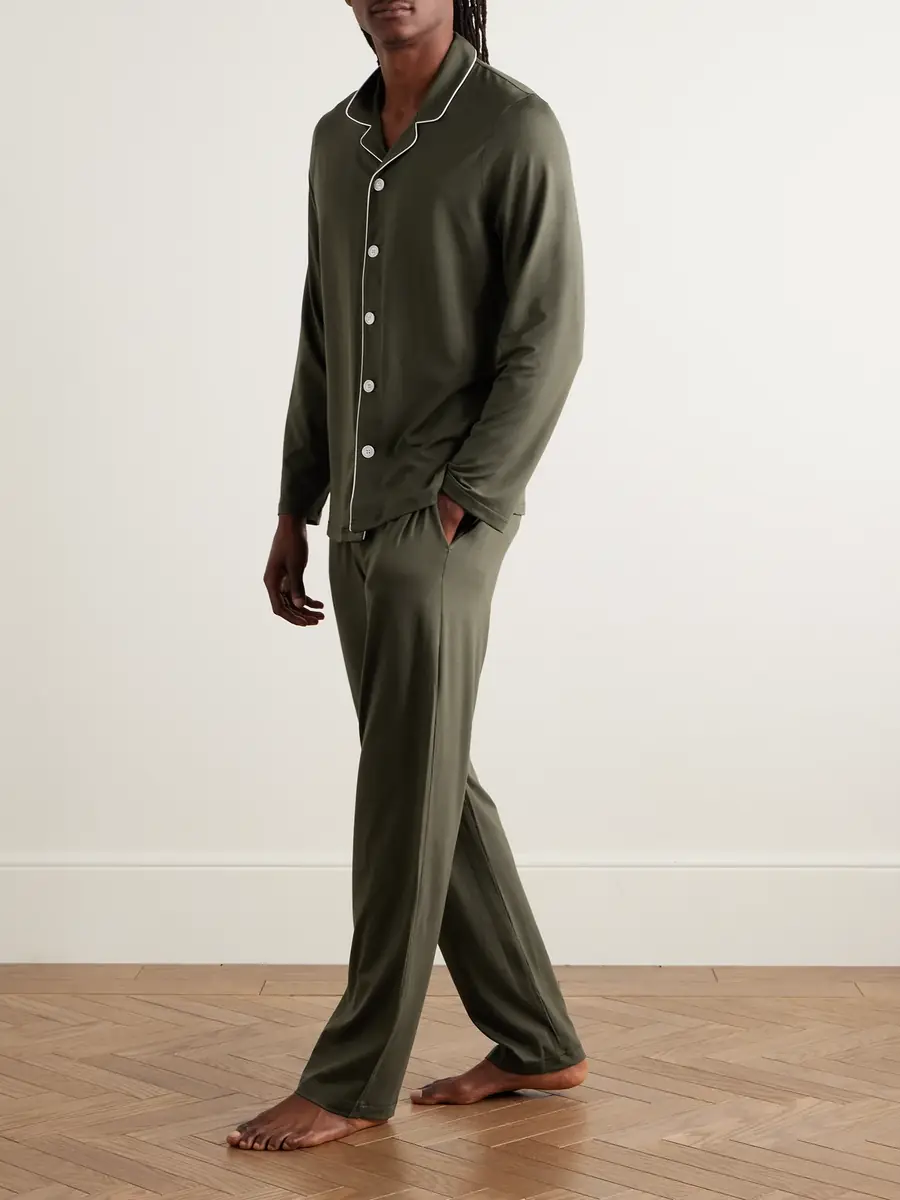Derek Rose Basel Stretch-Micro Modal Jersey Pyjama et - Men | Thumbnail 2