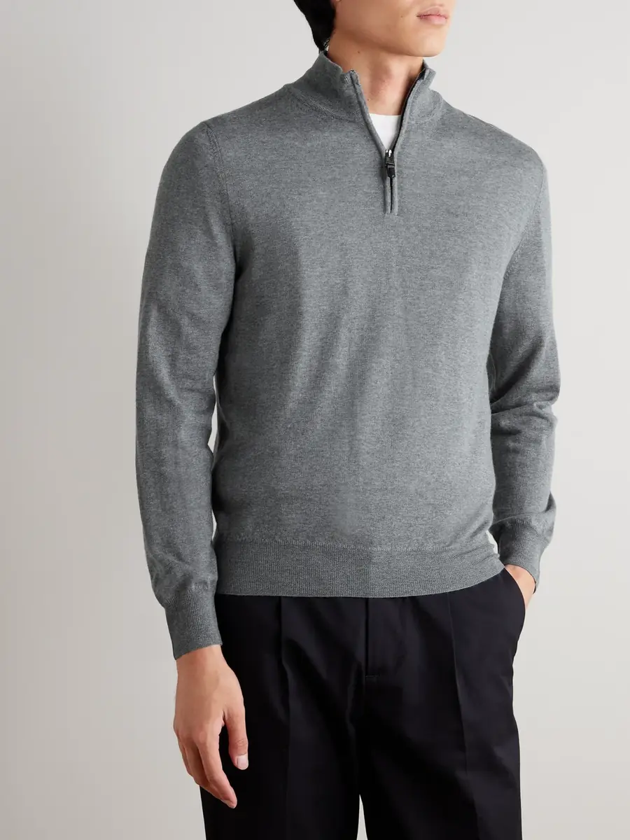 Canali Wool Half-Zip Sweater - Men | Thumbnail 3 Canali Wool Half-Zip Sweater - Men | Thumbnail 3