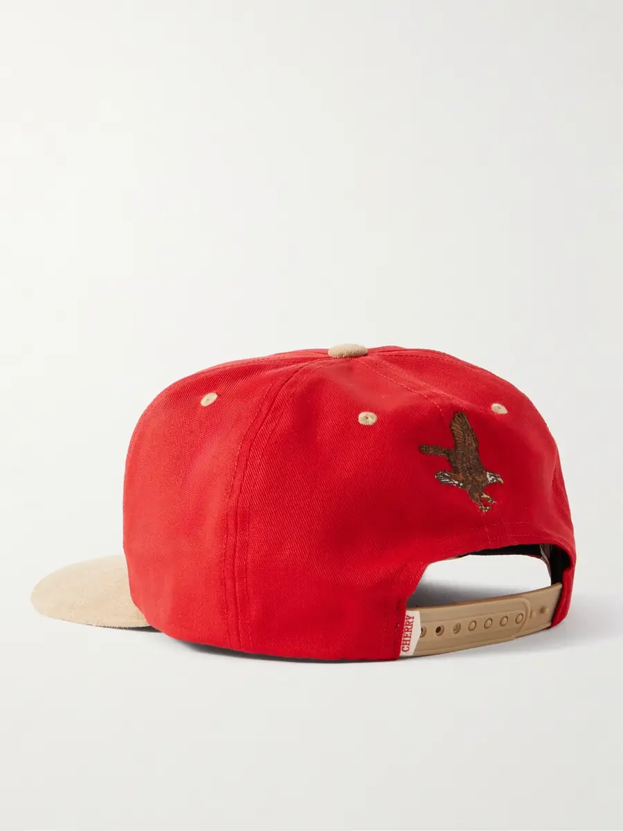 Cherry Los Angeles Navajo Suede-Trimmed Logo-Embroidered Twill Baseball Cap - Men | Thumbnail 3 Cherry Los Angeles Navajo Suede-Trimmed Logo-Embroidered Twill Baseball Cap - Men | Thumbnail 3