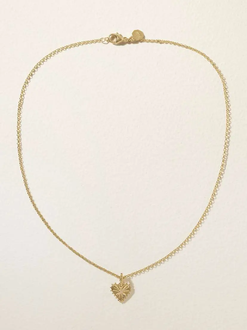 Marlo Laz Mini Dangling Heart 14-karat Gold Diamond Necklace | Thumbnail 4 Marlo Laz Mini Dangling Heart 14-karat Gold Diamond Necklace | Thumbnail 4