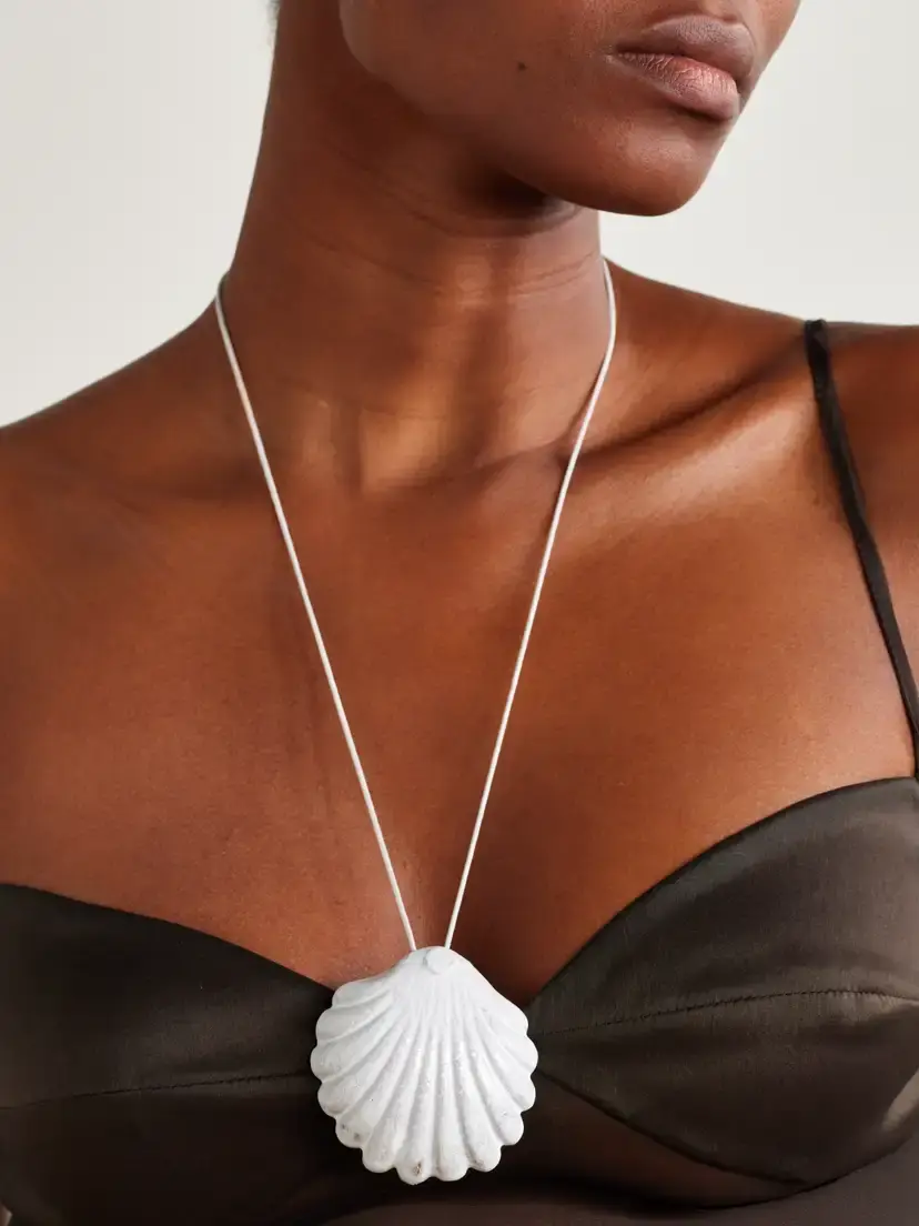 Astier De Villatte Venus Ceramic And Cord Necklace - White | Thumbnail 4 Astier De Villatte Venus Ceramic And Cord Necklace - White | Thumbnail 4