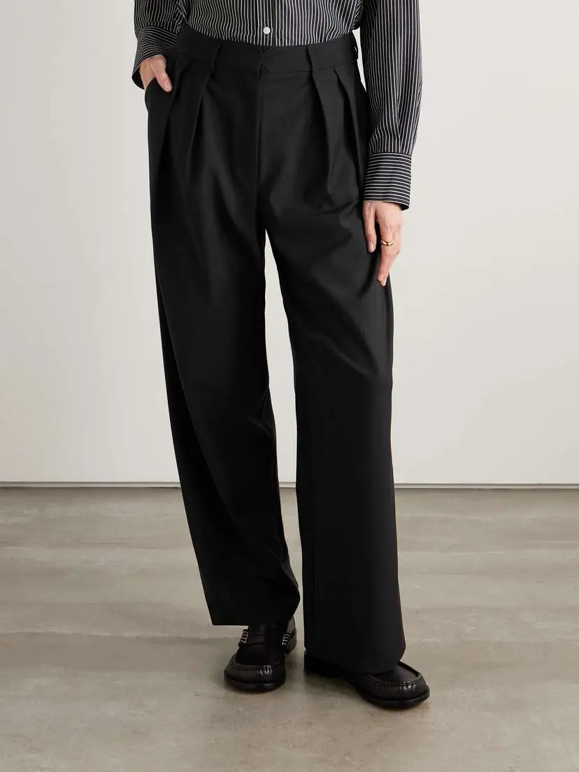The Frankie Shop Ripley Pleated Crepe Wide-leg Pants | Thumbnail 3 The Frankie Shop Ripley Pleated Crepe Wide-leg Pants | Thumbnail 3