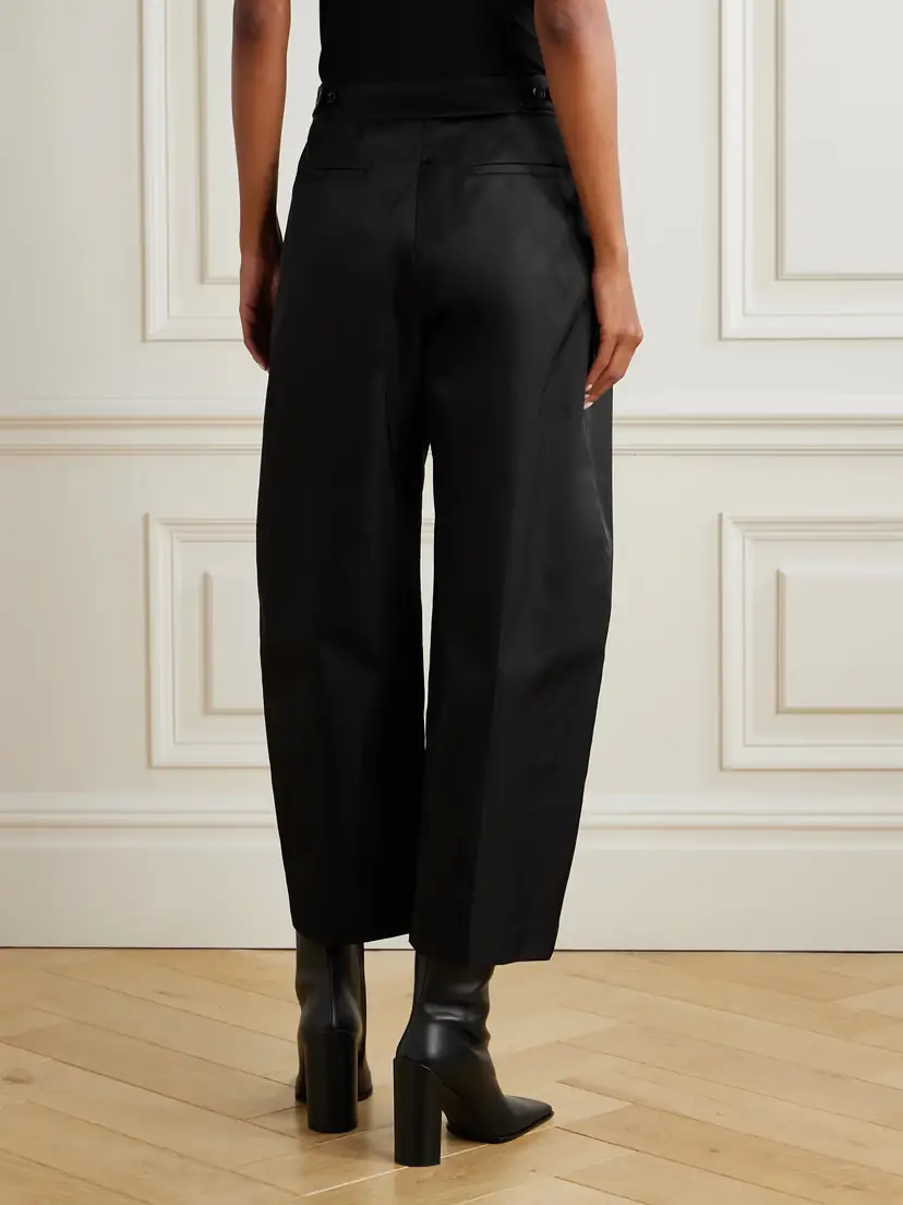 ALAÏA Taffeta Pleated Tapered Pants | Thumbnail 3