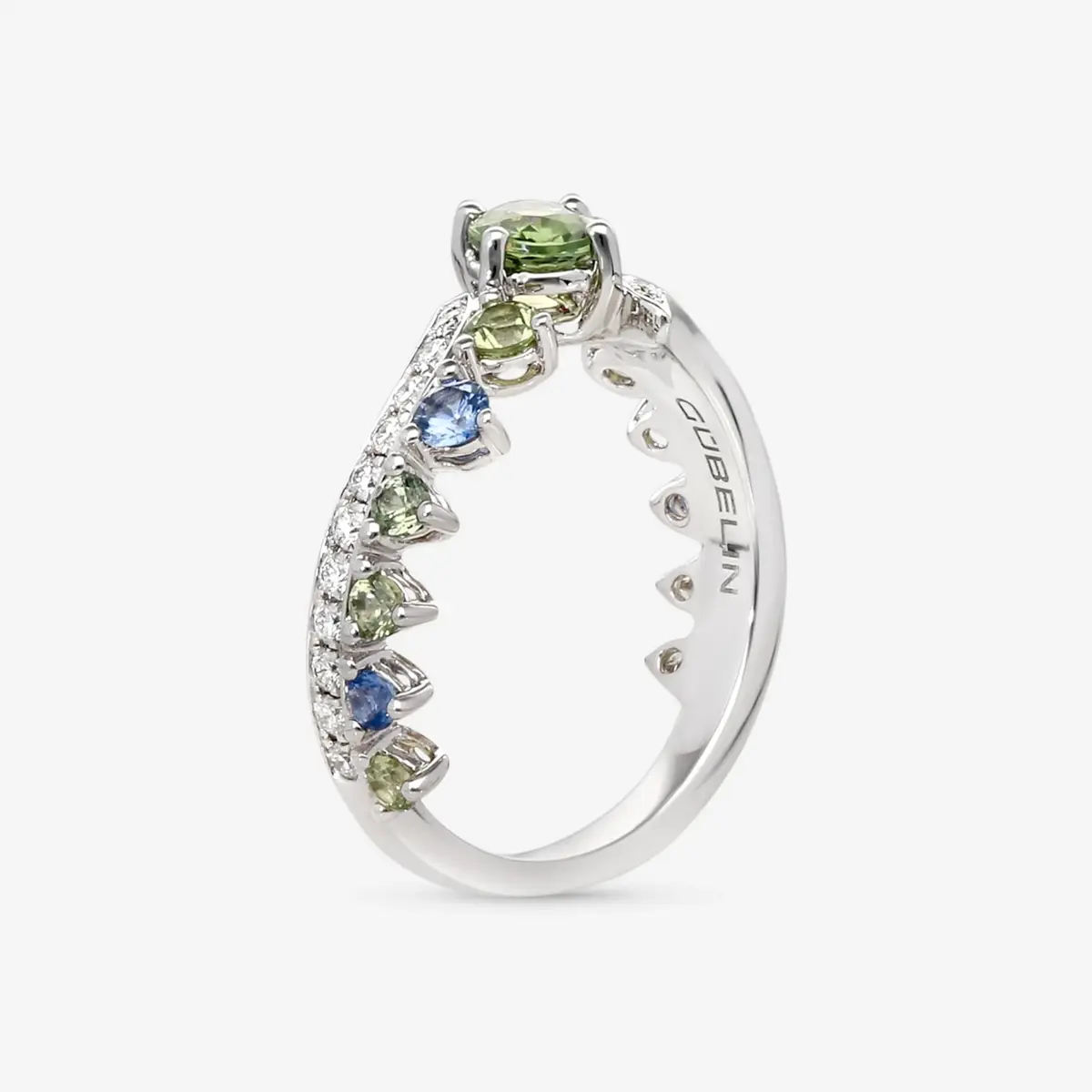 Gübelin Gübelin Feather 18K White Gold Sapphire & Diamond Ring Sz. 6 by The Solist | Thumbnail 3