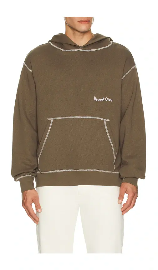 Museum of Peace and Quiet Wordmark Reverse Stitched Hoodie