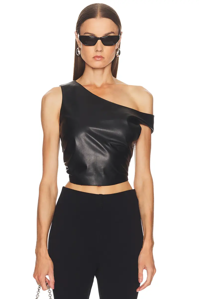 EZR Off Shoulder Leather Top | Image 1 EZR Off Shoulder Leather Top | Image 1