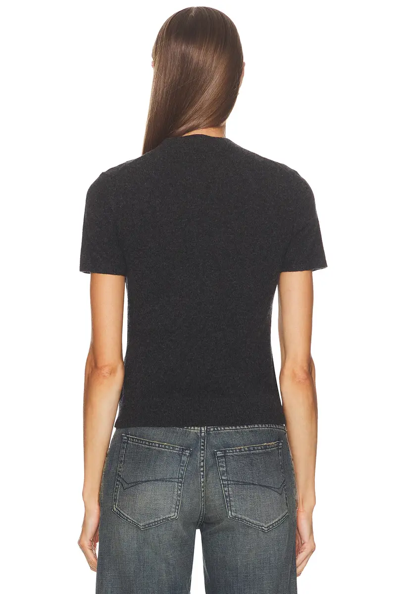 Alexander Wang Short Sleeve Crewneck Knit Logo Tee | Thumbnail 3 Alexander Wang Short Sleeve Crewneck Knit Logo Tee | Thumbnail 3