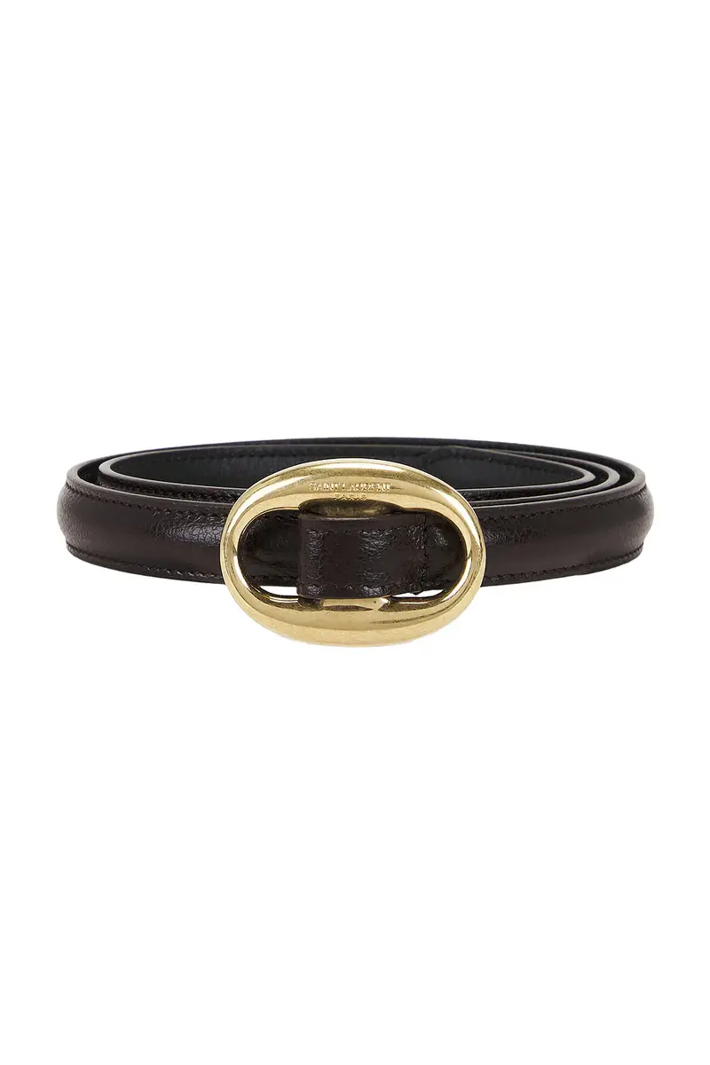 Saint Laurent Oval Buckle Thin Belt | Thumbnail 3