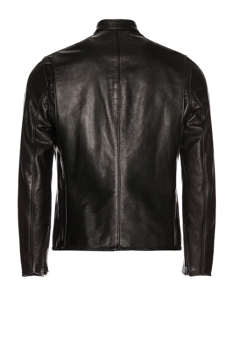 Schott Waxed Natural Pebbled Cowhide Cafe Leather Jacket | Thumbnail 3 Schott Waxed Natural Pebbled Cowhide Cafe Leather Jacket | Thumbnail 3