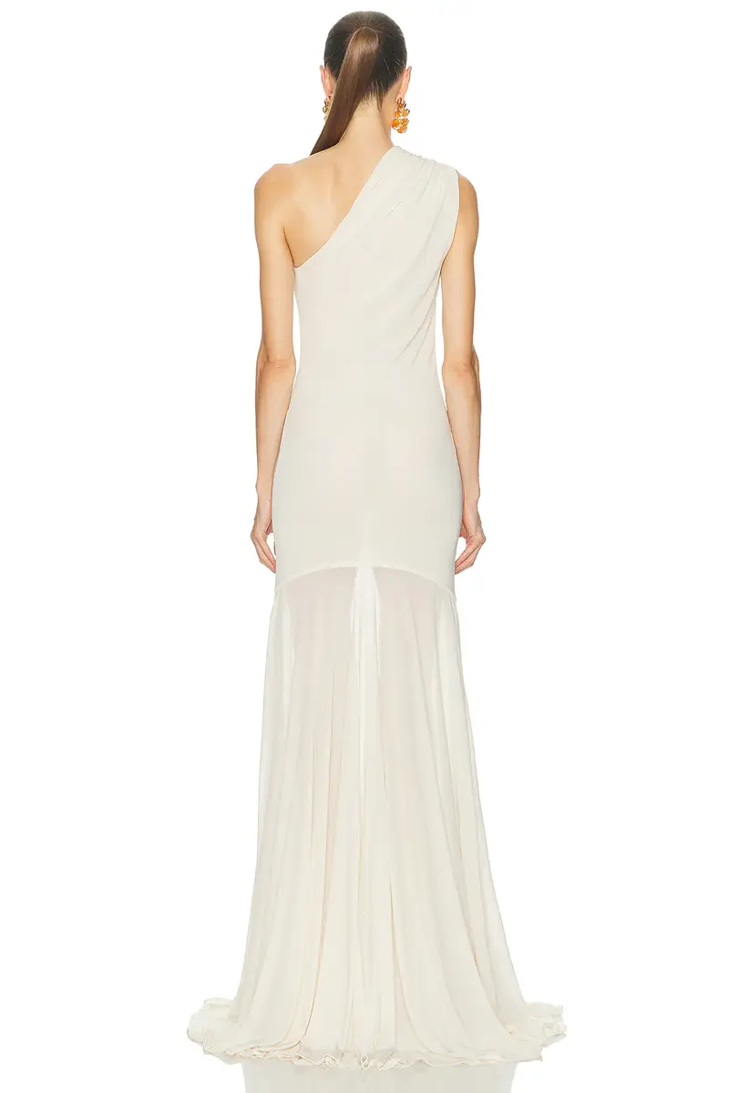 Atlein One Shoulder Draped Dress | Thumbnail 4