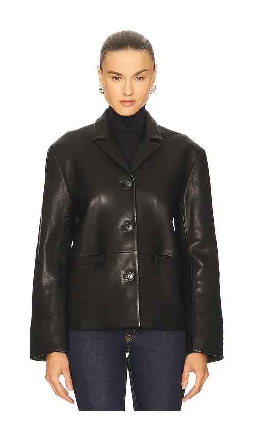 GRLFRND Marlo Leather Blazer | Thumbnail 2 GRLFRND Marlo Leather Blazer | Thumbnail 2