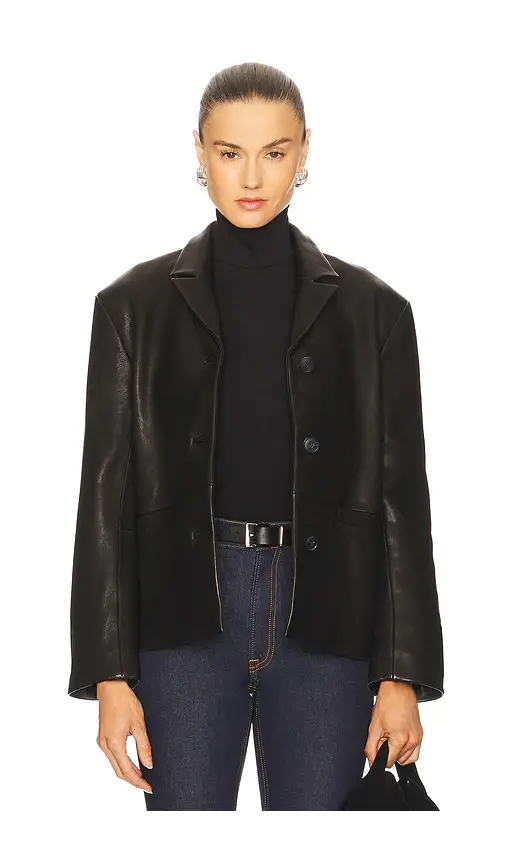 GRLFRND Marlo Leather Blazer | Image 1 GRLFRND Marlo Leather Blazer | Image 1