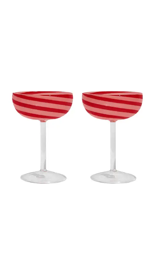 FAZEEK Swirl Coupe Glasses Set Of 2