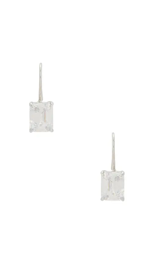 Shashi Emerald Baguette French Hook Earring