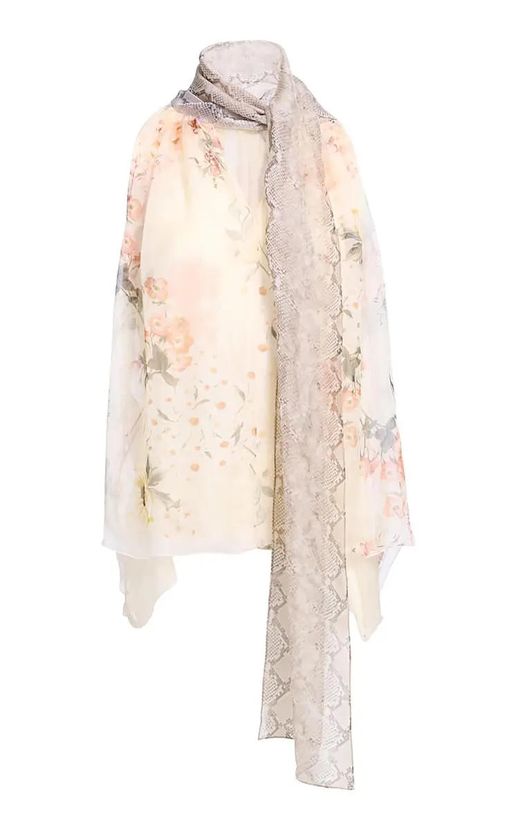 Elie Saab Print Chiffon Top | Thumbnail 7 Elie Saab Print Chiffon Top | Thumbnail 7