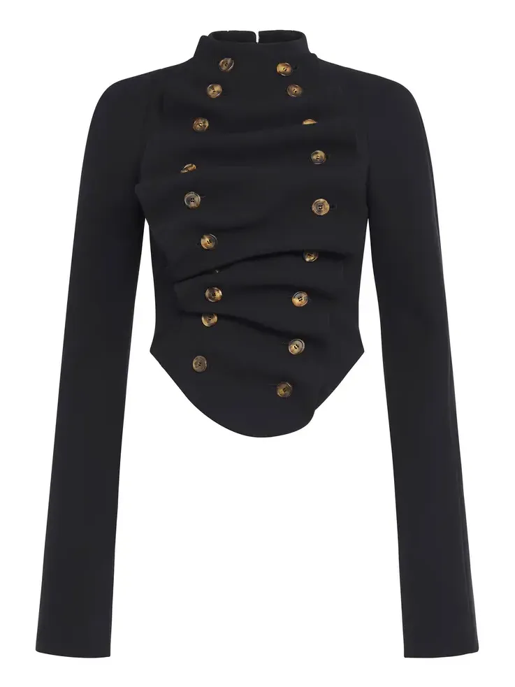 A.W.A.K.E. MODE Structured Ruffled Jacket