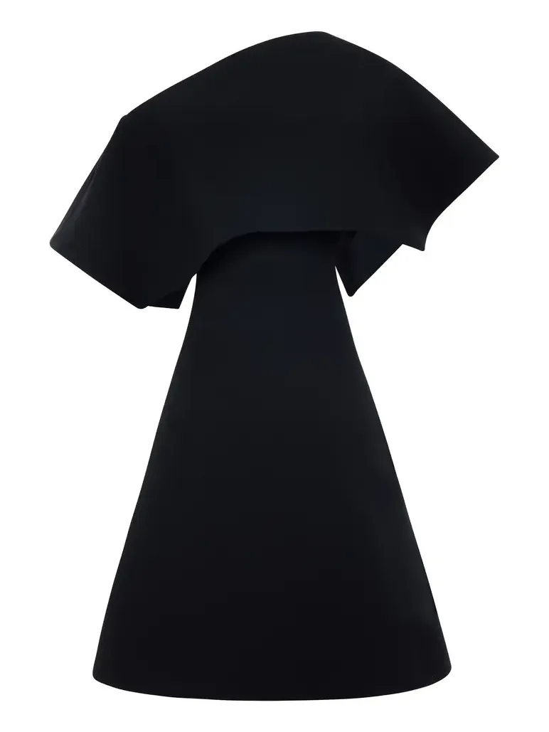A.W.A.K.E. MODE Asymmetric Big Collar Mini Dress