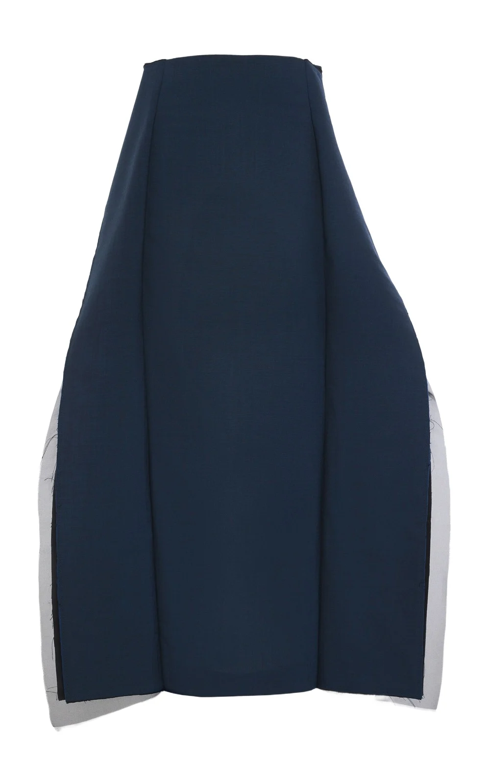 Panelled Silk-Wool Midi Skirt