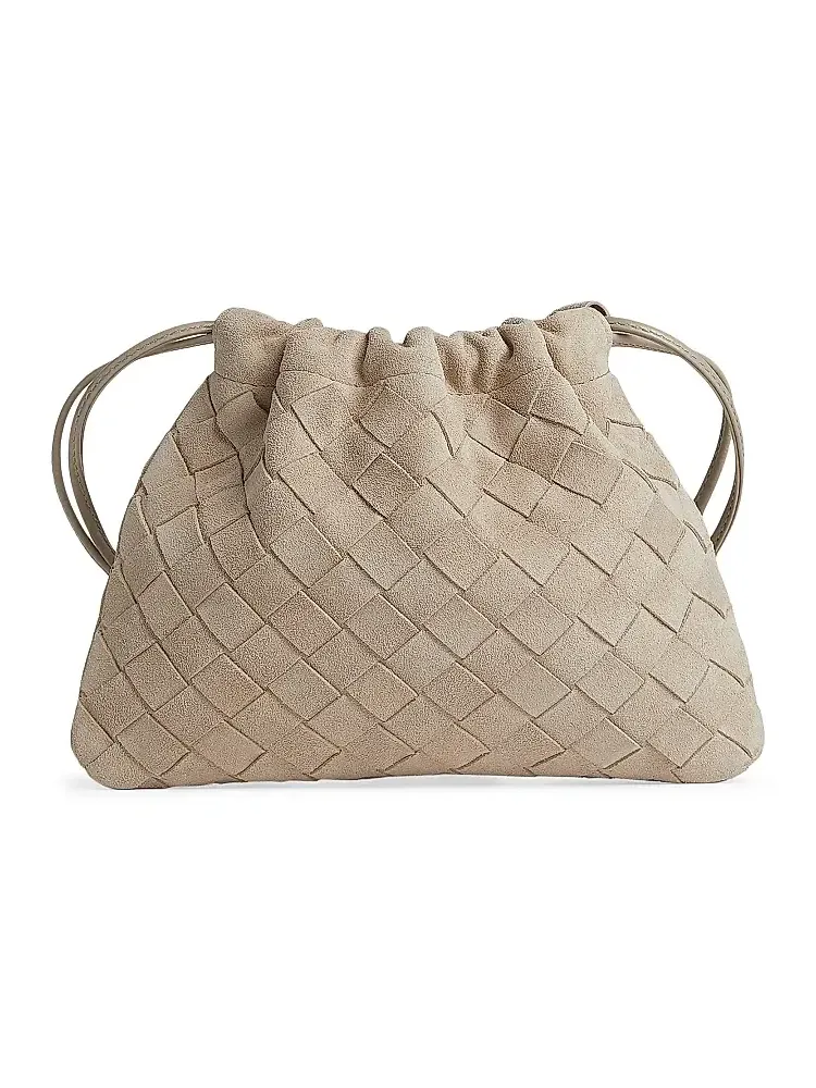 Women's Small Dustbag Intrecciato Suede Crossbody Bag Women's Small Dustbag Intrecciato Suede Crossbody Bag