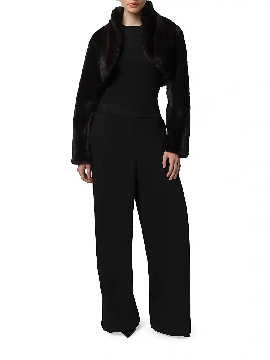 Apparis Women's Odette Faux Fur Crop Bolero | Thumbnail 2 Apparis Women's Odette Faux Fur Crop Bolero | Thumbnail 2