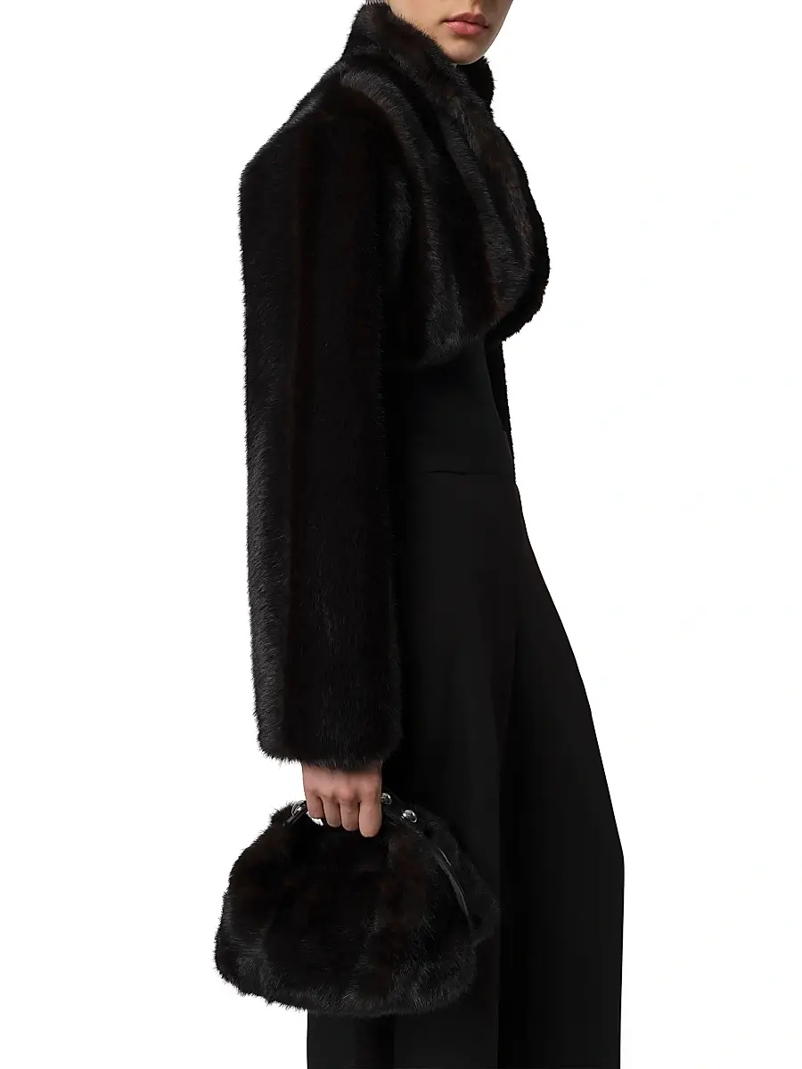 Apparis Women's Odette Faux Fur Crop Bolero | Thumbnail 6 Apparis Women's Odette Faux Fur Crop Bolero | Thumbnail 6