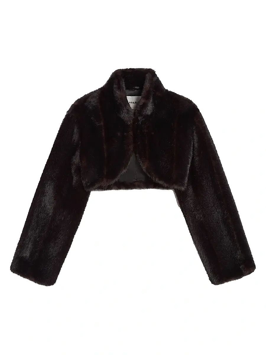Apparis Women's Odette Faux Fur Crop Bolero - Noir Multi | Image 1 Apparis Women's Odette Faux Fur Crop Bolero - Noir Multi | Image 1