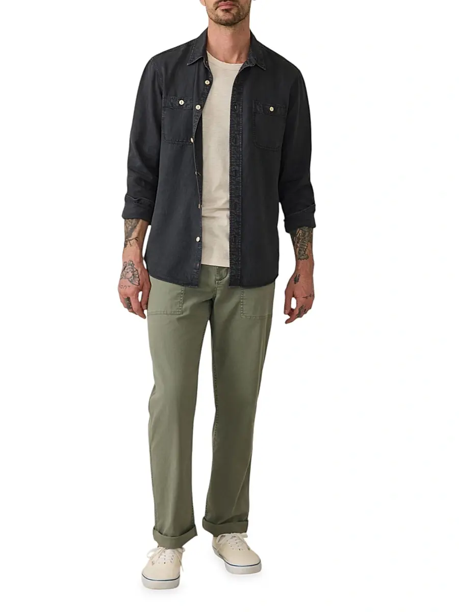 Faherty Brand Men's The Tried & True Chambray Workshirt | Thumbnail 2 Faherty Brand Men's The Tried & True Chambray Workshirt | Thumbnail 2