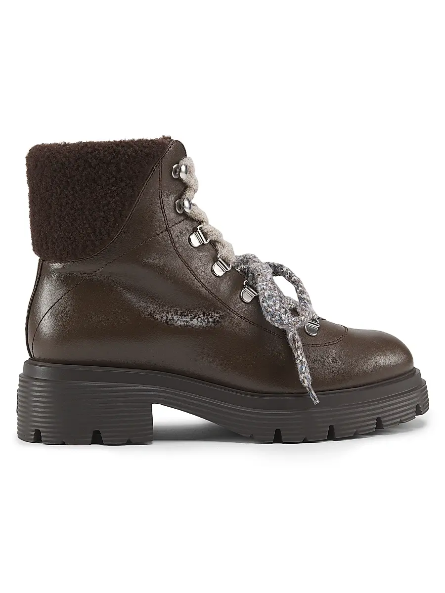 Stuart Weitzman Women's Hudson 40MM Lite Lace-Up Booties - Walnut | Image 1 Stuart Weitzman Women's Hudson 40MM Lite Lace-Up Booties - Walnut | Image 1