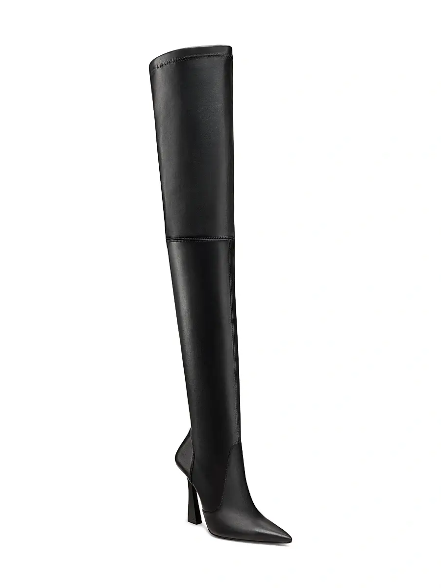 Stuart Weitzman Women's Ultravinnie 100MM Leather Over-The-Knee Boots | Thumbnail 2