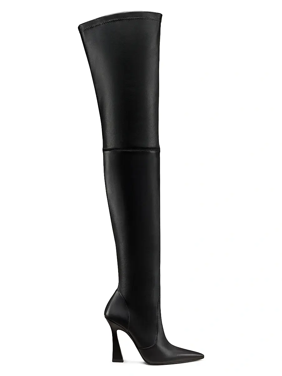 Stuart Weitzman Women's Ultravinnie 100MM Leather Over-The-Knee Boots - Black | Image 1 Stuart Weitzman Women's Ultravinnie 100MM Leather Over-The-Knee Boots - Black | Image 1
