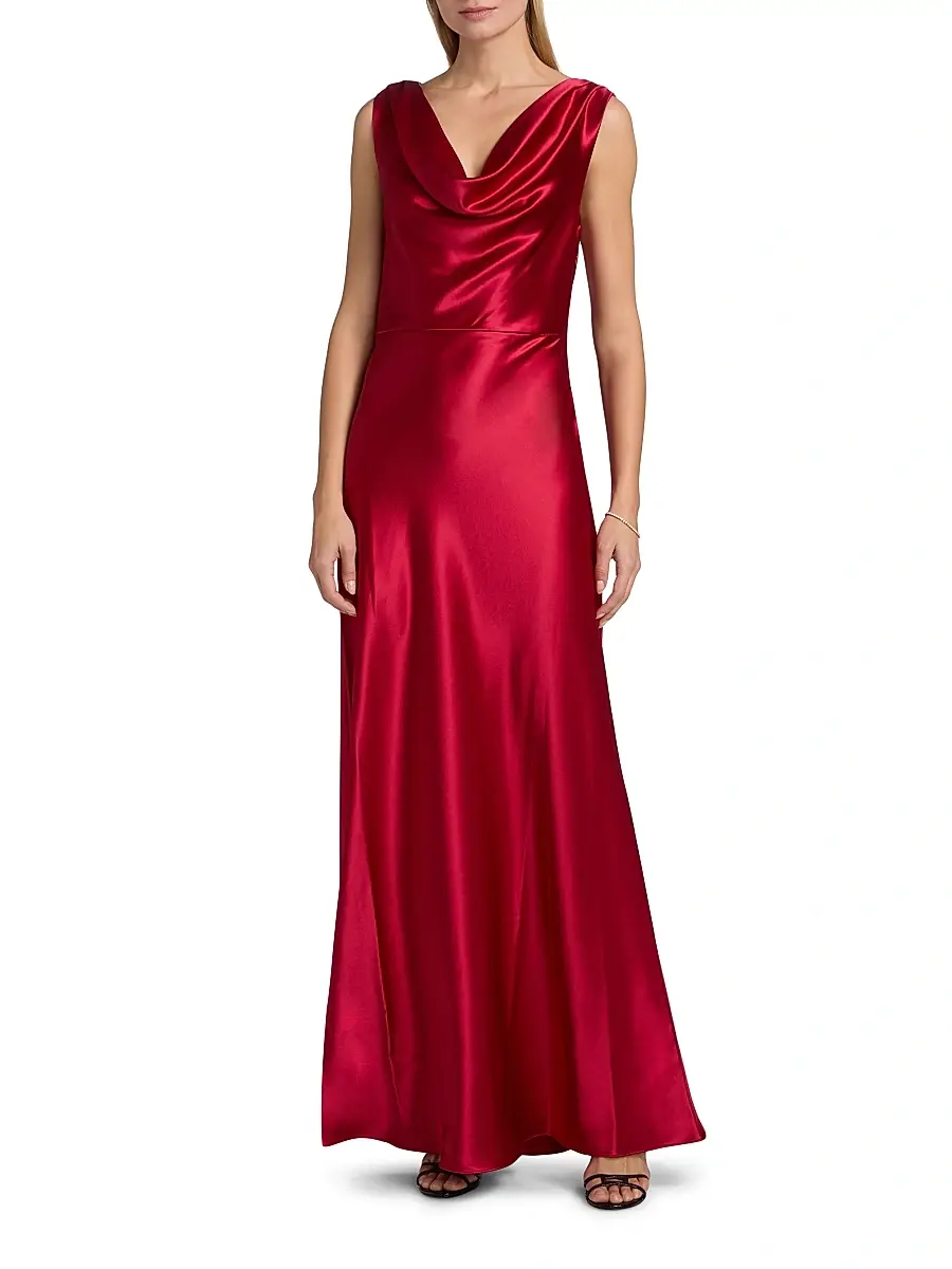 Milly Women's Elsa Satin Cowlneck Gown | Thumbnail 3 Milly Women's Elsa Satin Cowlneck Gown | Thumbnail 3