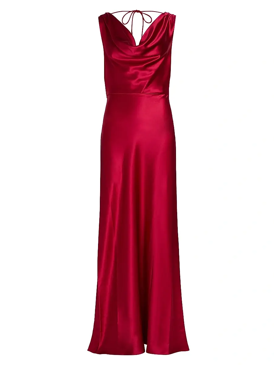 Milly Women's Elsa Satin Cowlneck Gown