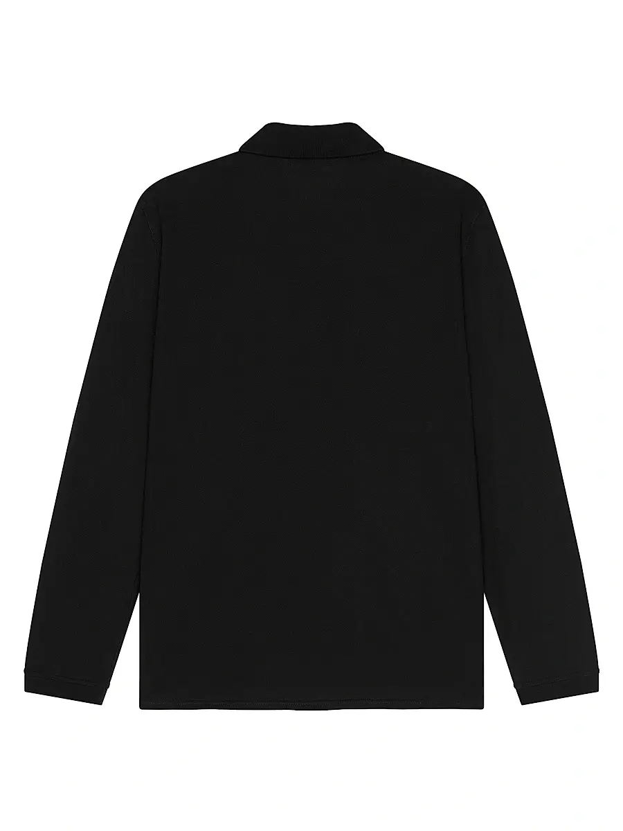 Givenchy Men's Polo Shirt in Cotton with Gros Grain - Black | Thumbnail 2 Givenchy Men's Polo Shirt in Cotton with Gros Grain - Black | Thumbnail 2