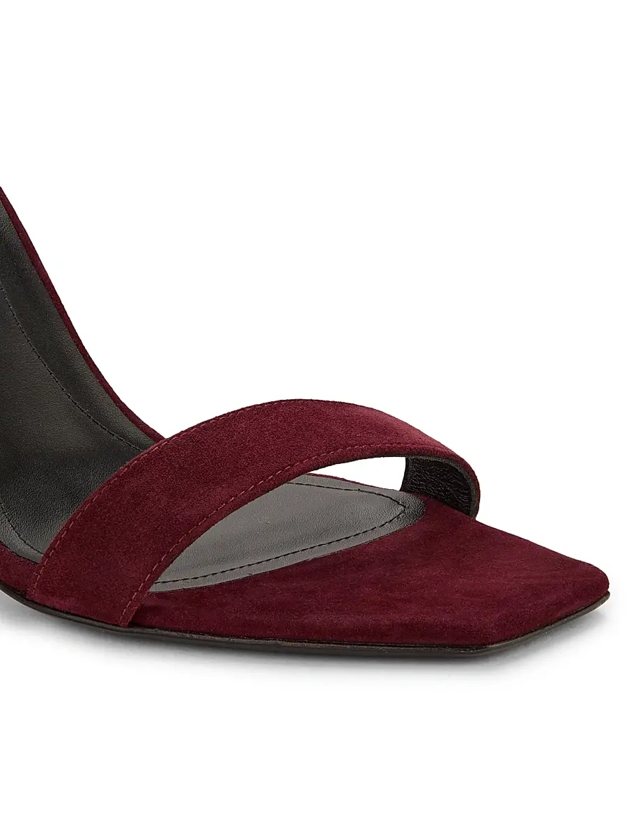 Balmain Women's Uma 95MM Stiletto Suede Sandals - Bordeaux | Thumbnail 6