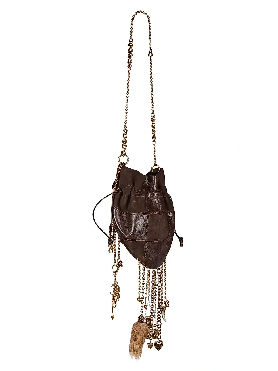 Chloé Women's Château Treasures Leather Shoulder Bag - Kohl Brown | Thumbnail 4 Chloé Women's Château Treasures Leather Shoulder Bag - Kohl Brown | Thumbnail 4
