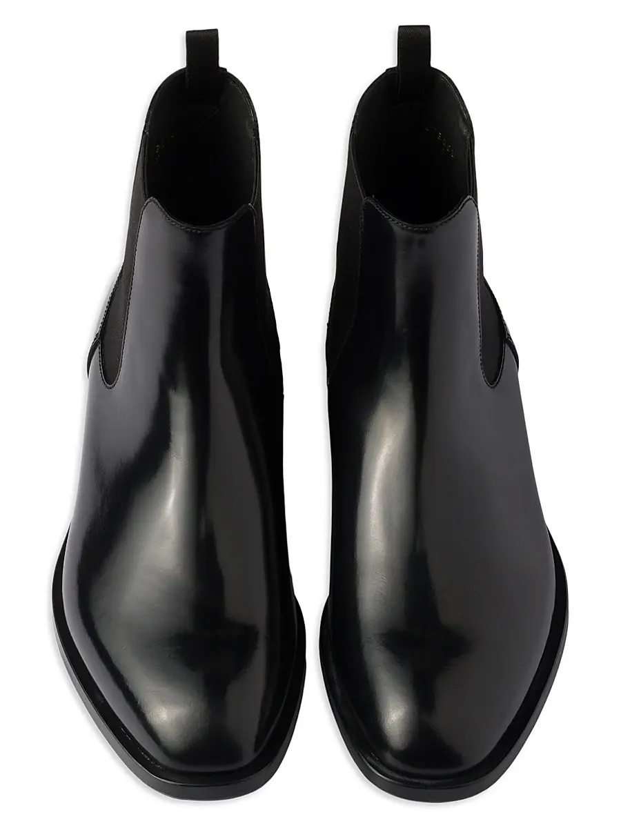 Prada Men's Brushed Leather Chelsea Boots | Thumbnail 2
