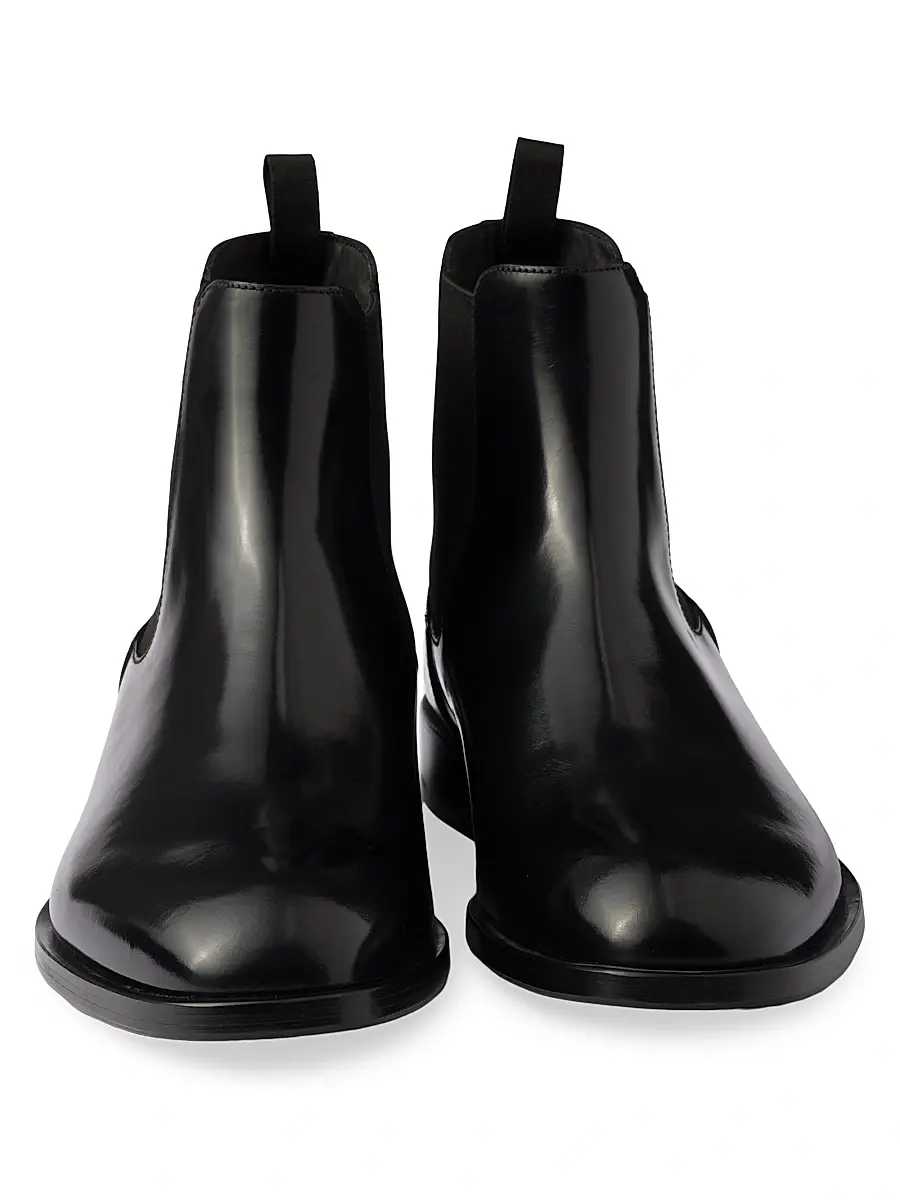 Prada Men's Brushed Leather Chelsea Boots | Thumbnail 4