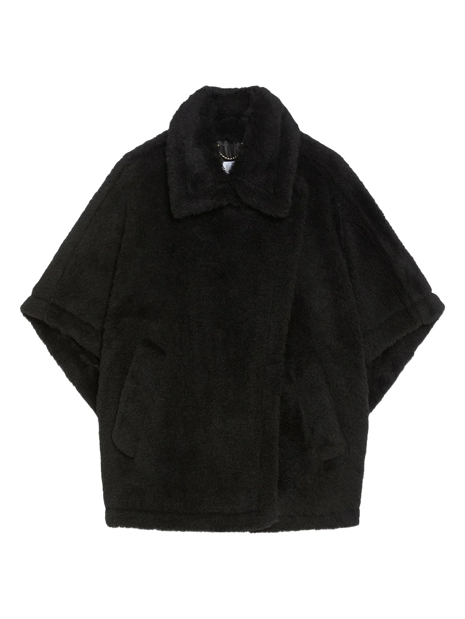 Women's Cape in Alpaca and Wool Teddy Fabric Women's Cape in Alpaca and Wool Teddy Fabric