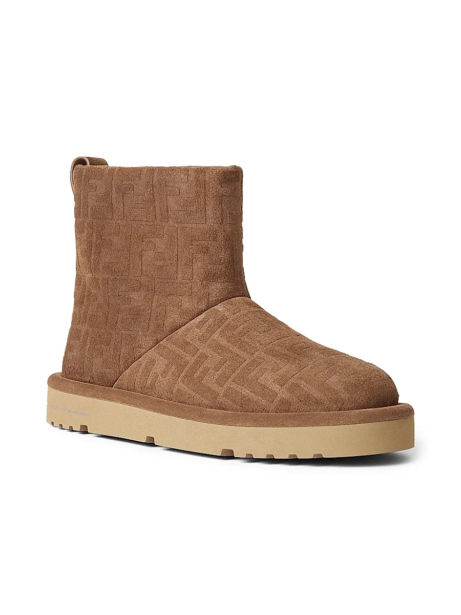 Fendi Men's Afterski Suede & Shearling Boots - Tabacco Latte | Thumbnail 2 Fendi Men's Afterski Suede & Shearling Boots - Tabacco Latte | Thumbnail 2