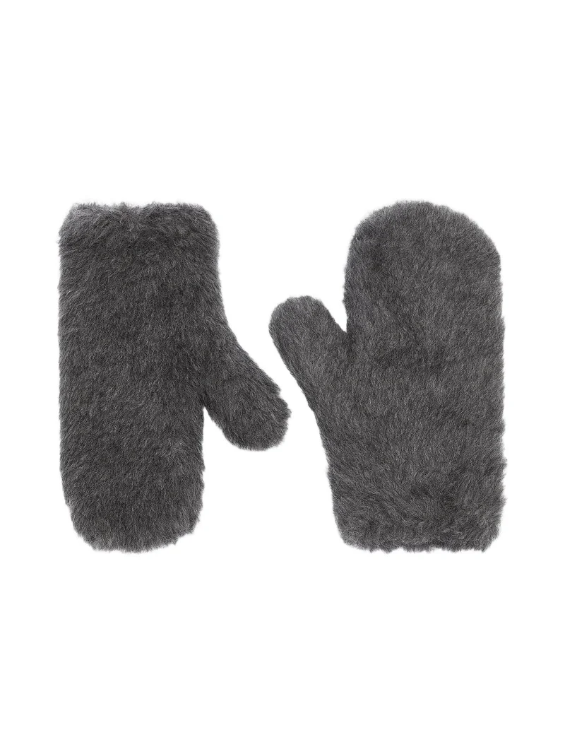 Women's Mittens in Wool and Alpaca Teddy Fabric