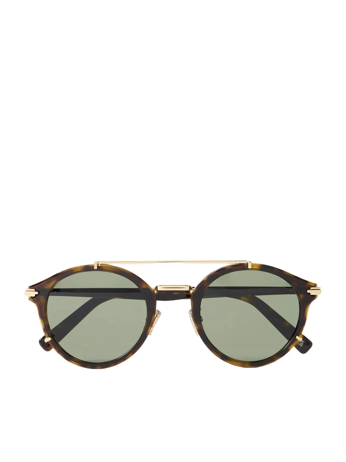 DIOR Eyewear DiorBlackSuit R7U Double-Bridge Round-Frame Tortoiseshell Acetate and Gold-Tone Metal Sunglasses - Men