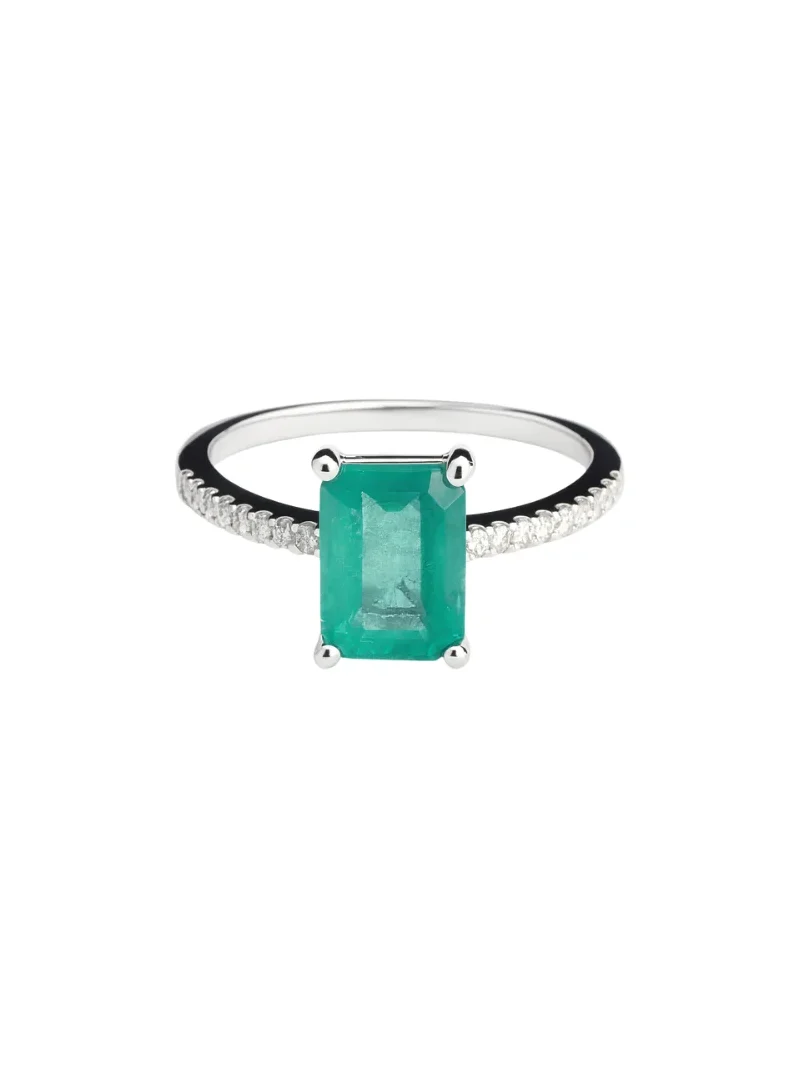2.30ct Diamond 18K Gold Emerald Cut Solitaire Ring