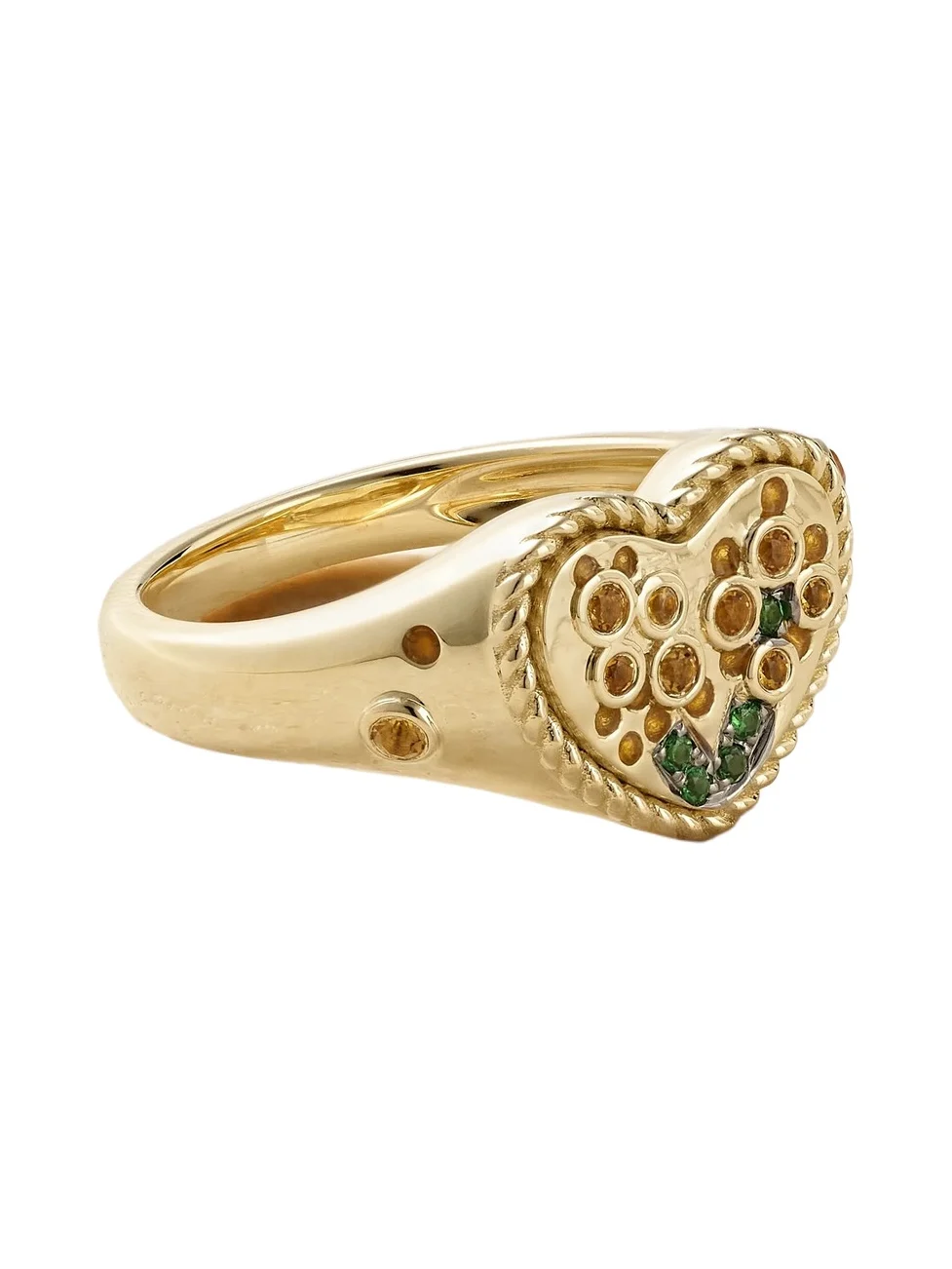 9-karat Yellow And White Gold, Enamel, Citrine And Tsavorite Ring