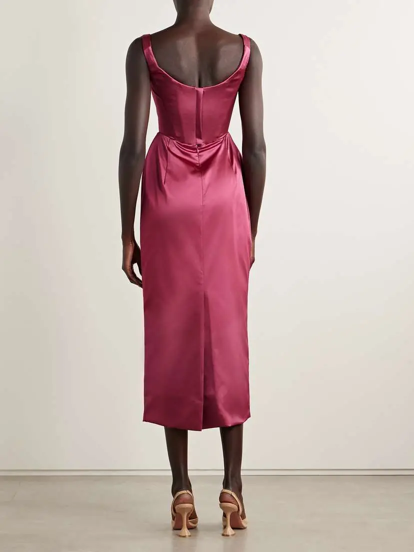 Vivienne Westwood Suzie Draped Satin Midi Dress | Thumbnail 3 Vivienne Westwood Suzie Draped Satin Midi Dress | Thumbnail 3