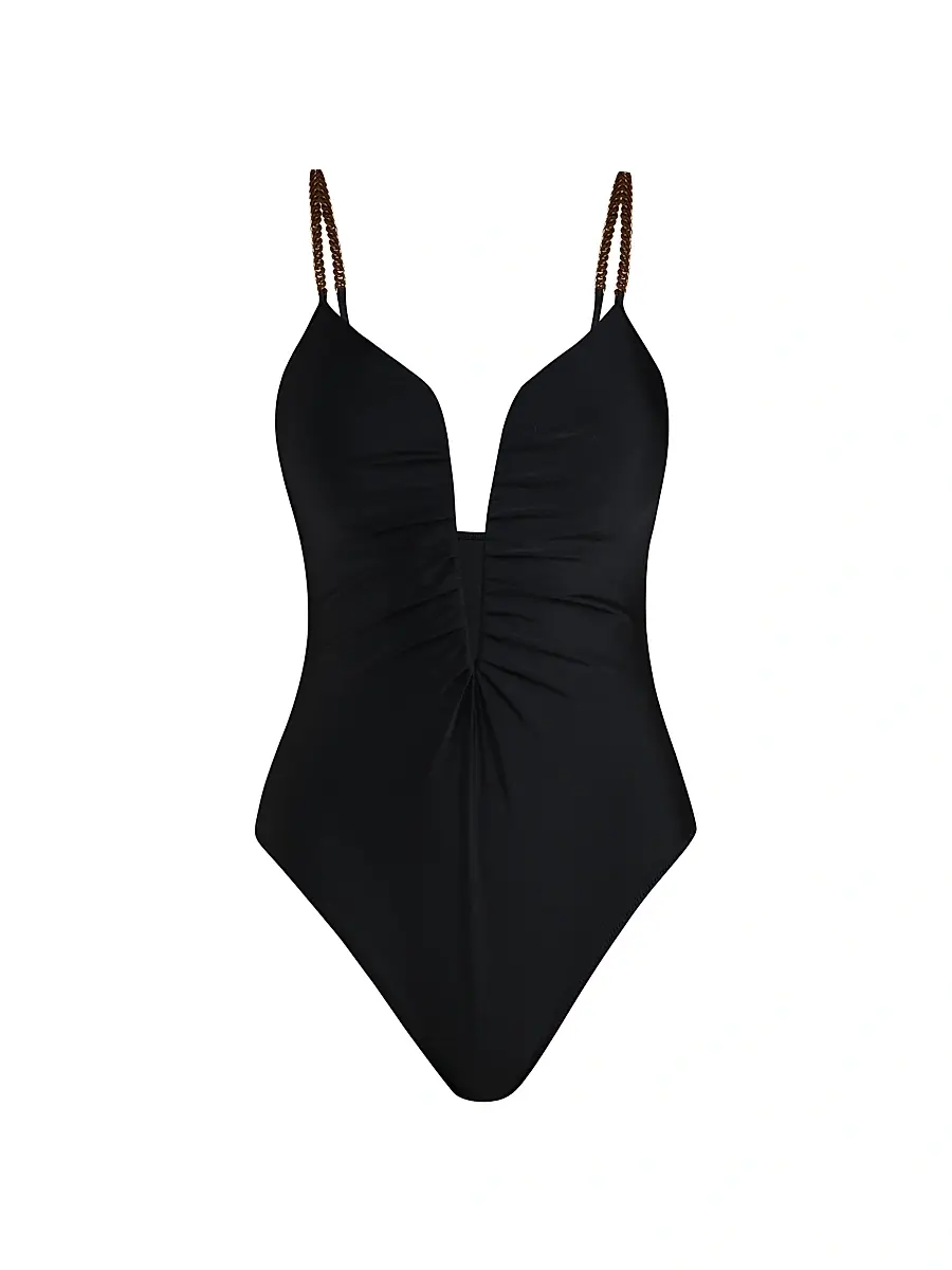 L'Agence Women's Lilou Plunging Underwire One-Piece Swimsuit