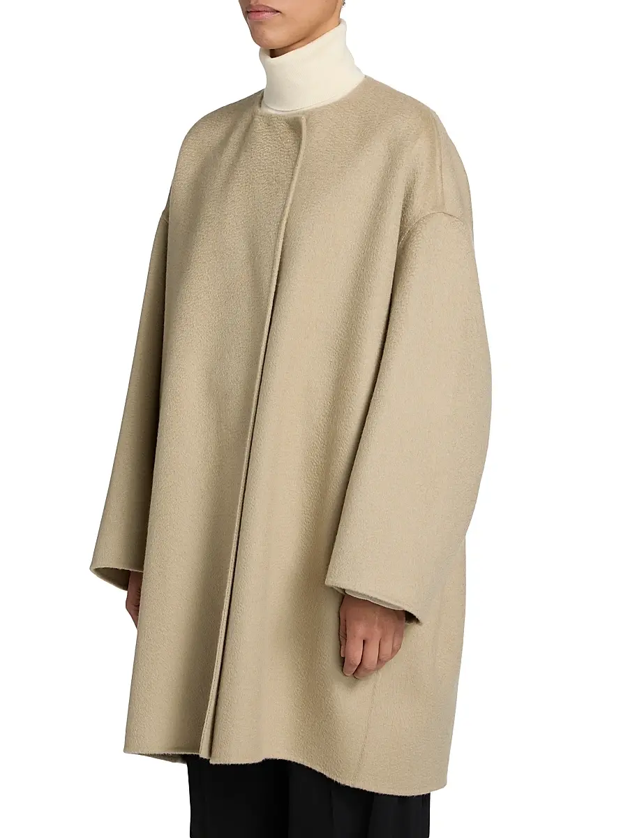 The Row Women's Verlain Cashmere Coat - Light Pebble | Thumbnail 4